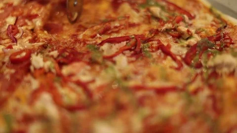 Slicing Pizza Stock Footage 77225843