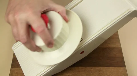 Slicing A Potato With A Mandoline Video stock 37368372