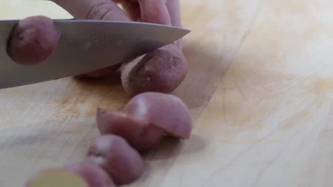 Slicing potatoes Stock Footage 281905778