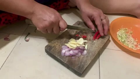 Slicing red chili Stock Footage 219448052