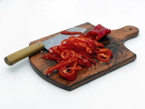Slicing Red Pepper Фото