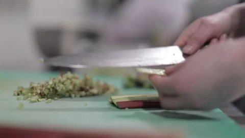 Slicing Rhubarb Video stock 77034546
