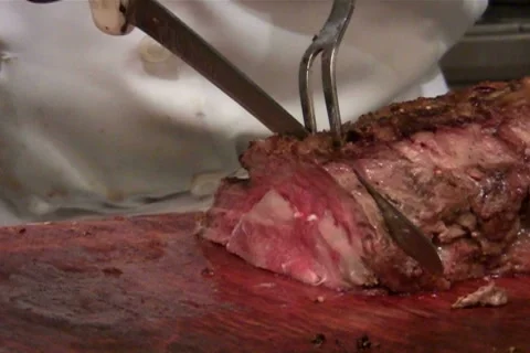 Slicing roast - NTSC 스톡 동영상 2150714