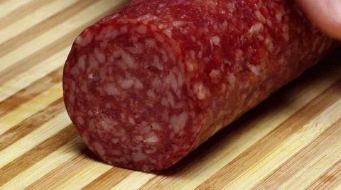 Slicing sausage. Stock Footage 55708716