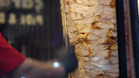 Slicing Shawarma Mastery Stock Footage 252079253
