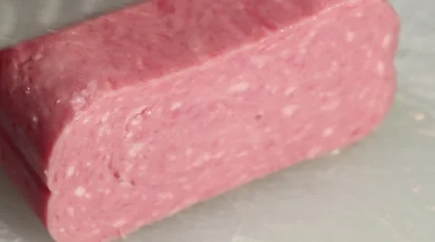 Slicing Spam Stock Footage 8836199