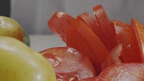 Slicing a tomato Stock Footage 98296983