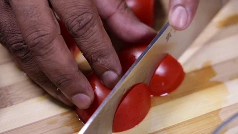 Slicing Tomato Video stock 122842891