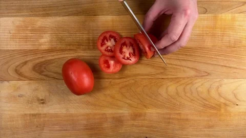 Slicing Tomato Stock Footage 318656697
