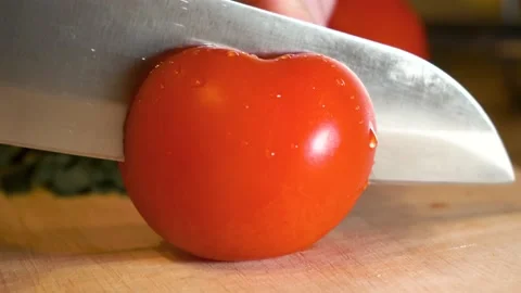 Slicing A Tomato In Half 스톡 동영상 233342791