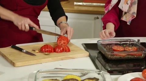 Slicing tomatoes Stock Footage 49782125