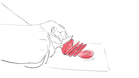 Slicing tomatoes Stock Footage 144226479