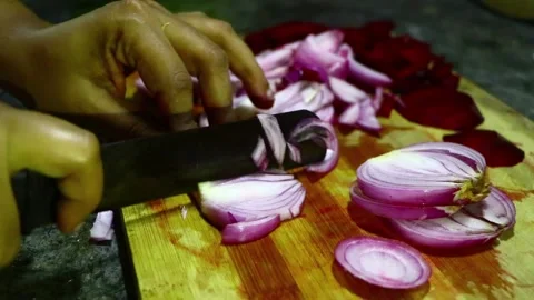 Slicing vegetables Stock Footage 139964159