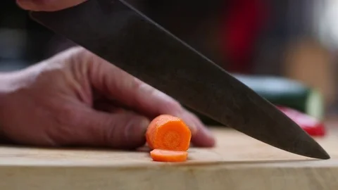 Slicing vegetables -  sequence Stock Footage 74175607