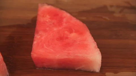 Slicing Watermelon Into Pieces Stock Footage 67826177
