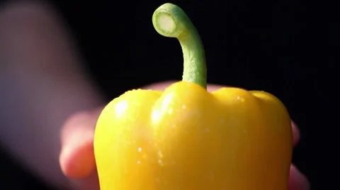 Slicing a yellow pepper Video stock 8574311