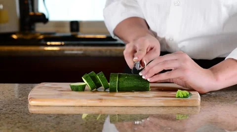 Slicing Zucchini Stock Footage 40474150