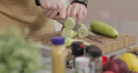 SlicingCucumbers Stock Footage 88838561