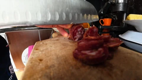 SlicingSausage Video stock 325794533