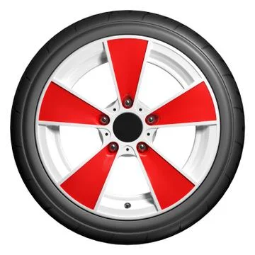 Slick wheels 3D render Stock Illustration