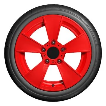Slick wheels 3D render Stock Illustration
