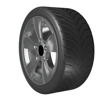 Slick wheels 3D render Illustrazione stock