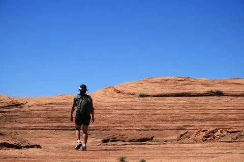Slickrock hiker Stock Photos