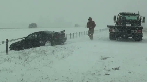 Slid Into Ditch Stock Footage 54757054