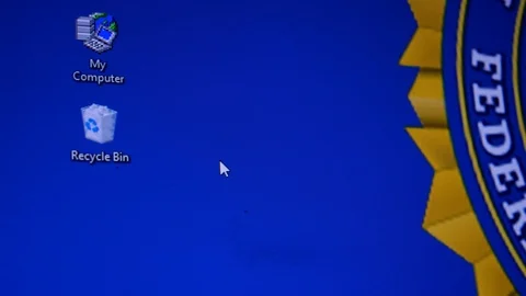 Slide Across FBI Computer Screen Desktop Video stock 97715138