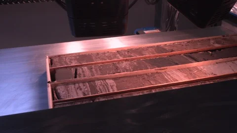 Slide across a large sample of rocks Stock Footage 106957417