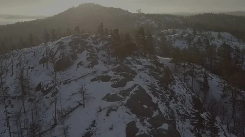 Slide across mountain tops Stock Footage 85564071