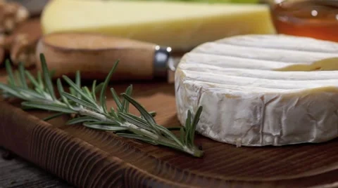 Slide across a Various types of cheese Video stock 60185266