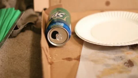 Slide back and Forth Empty pizza box on floor 스톡 동영상 10903000