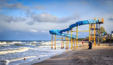 Slide on the beach Stock Photos
