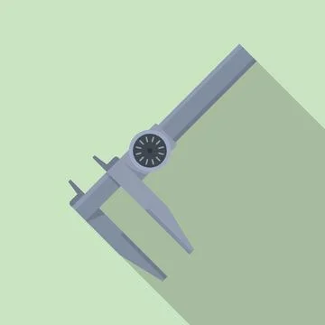 Slide caliper icon flat . Vernier micrometer Illustrazione stock