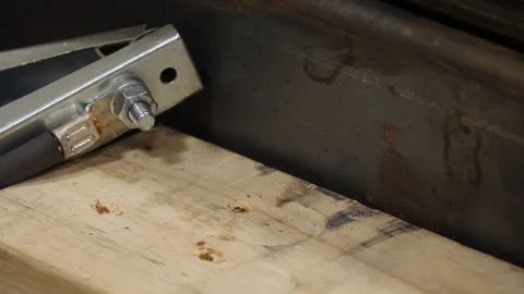 Slide to Clamp on Wood Stock Footage 87125767