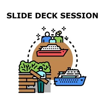 Slide deck session concept presenting cruise vacation and construction Stock Illustration