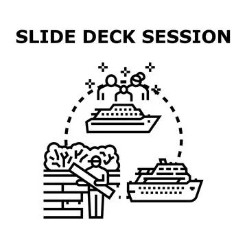 Slide deck session concept presenting cruise vacation and construction Stock Illustration