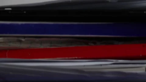 Slide down of textbooks and workbooks for school or university Stock Footage 250071240