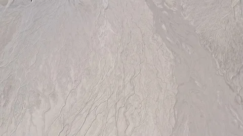 Slide drone texture a bird's eye view of the industrial territory of baking soda Stock Footage 102256327