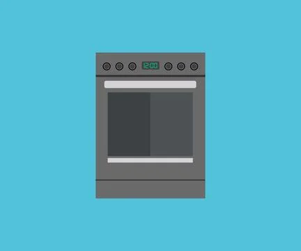 Slide-in Electric Range with Downdraft logo design. Stock Illustration