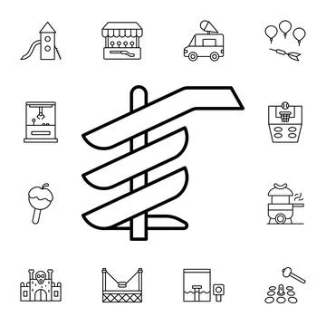 Slide flat vector icon in amusement pack Stock Illustration