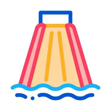Slide for going down to pool icon vector outline illustration Stock Illustration