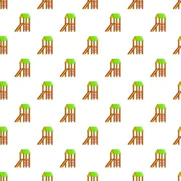 Slide house pattern, cartoon style Illustration