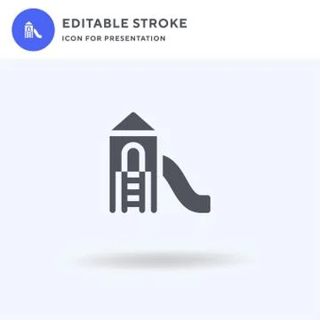 Slide icon vector, filled flat sign, solid pictogram isolated on white, logo Stock Illustration