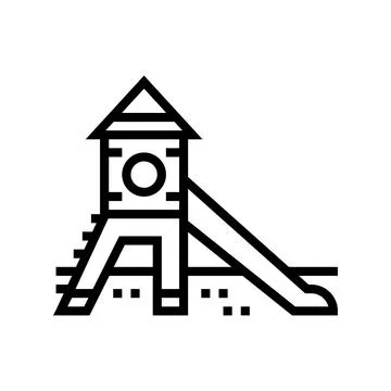 Slide kindergarten line icon vector illustration Ilustración de archivo