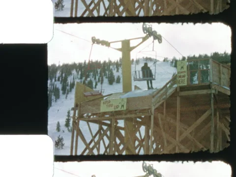 Slide Mountain Nevada 1966 Ski Lift Top 1 Stock Footage 307002016