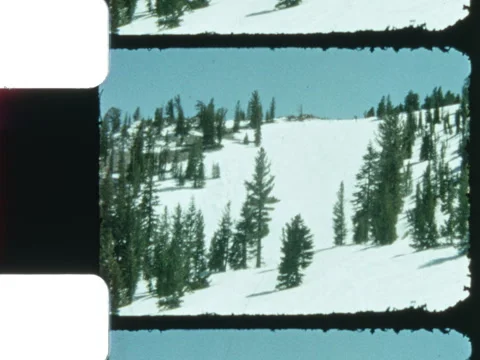 Slide Mountain Nevada 1966 Skiing Down 2 Stock Footage 306997702