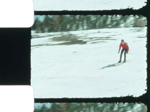 Slide Mountain Nevada 1966 Skiing Down 5 Stock Footage 306997925