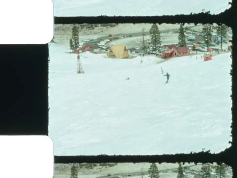 Slide Mountain Nevada 1966 Skiing Down 4 Stock Footage 306997967